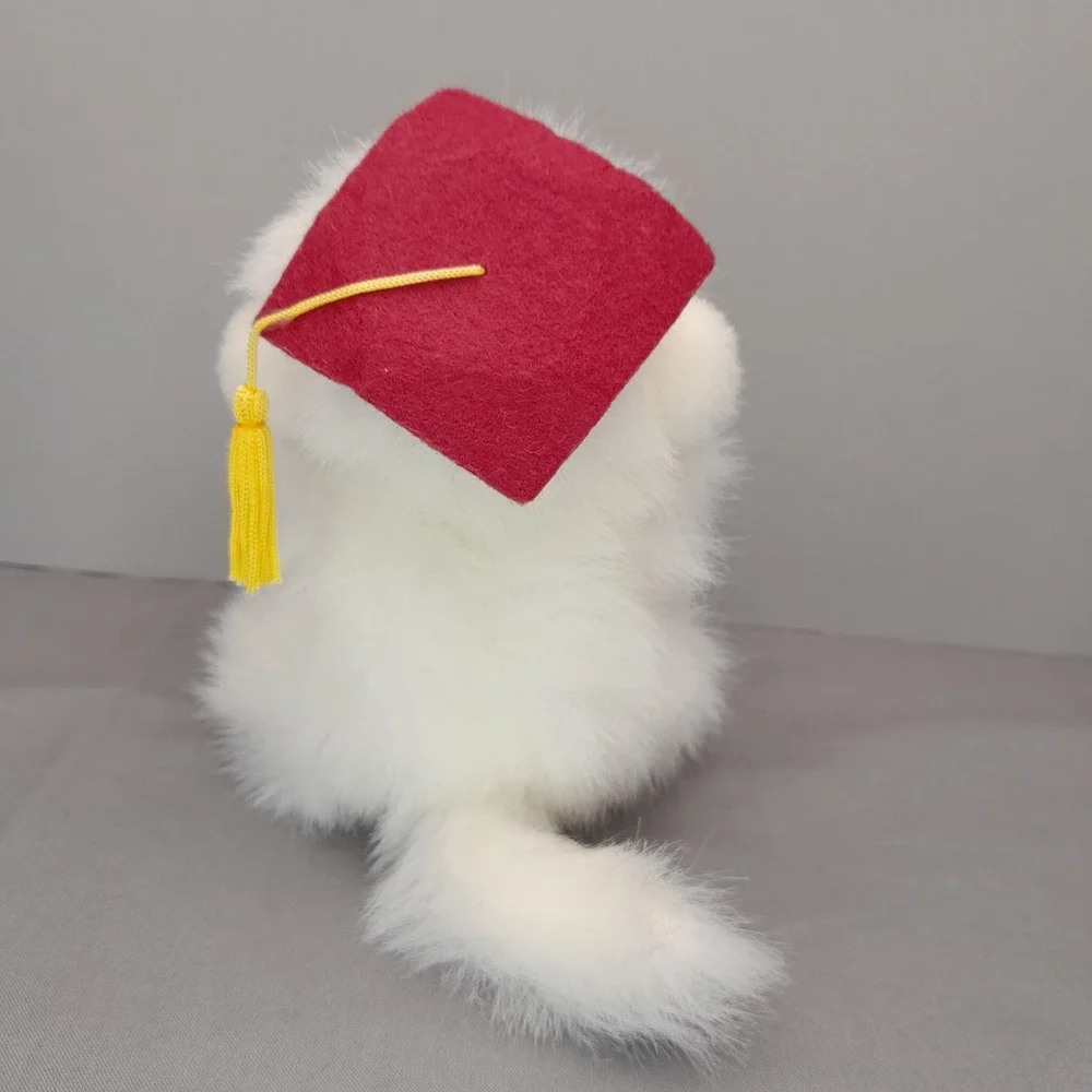 Russ Berrie Marvelous White Graduation Monkey Plush Cap Diploma Stuffed Animal